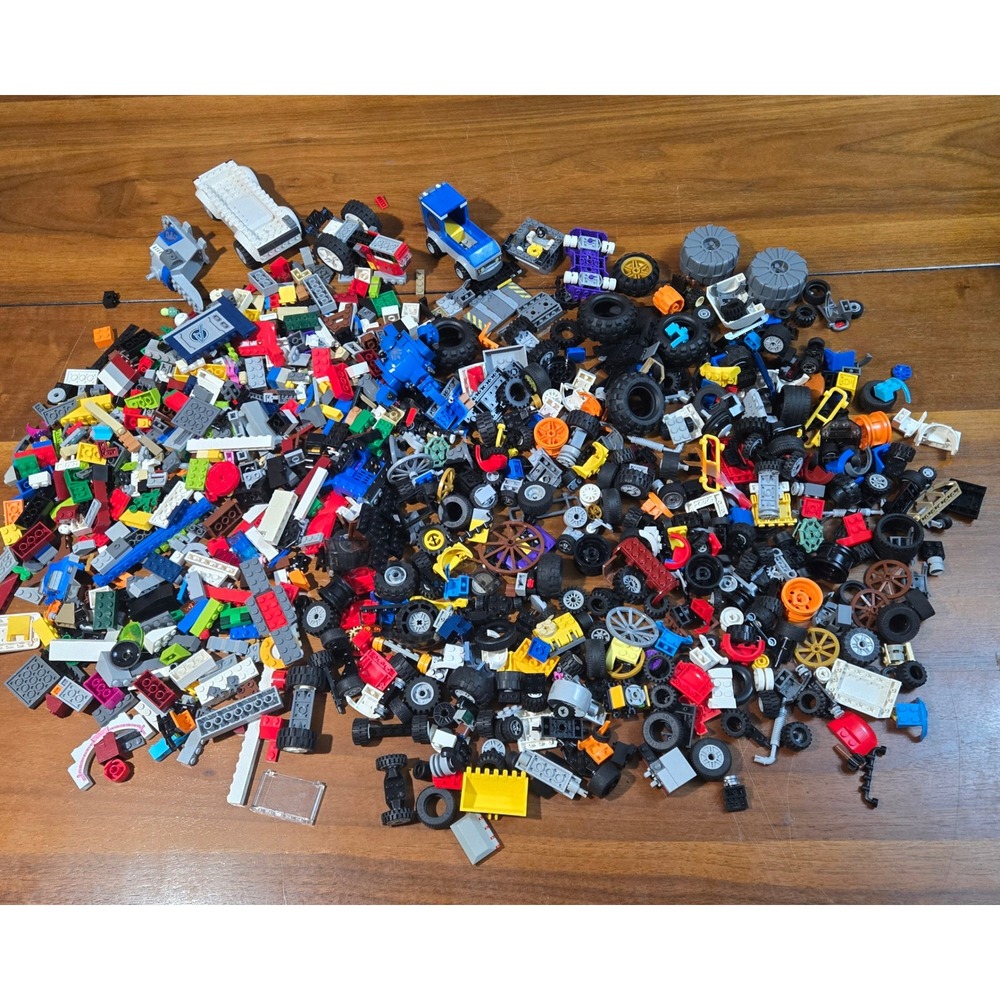 Lego Bulk Lot Wheels Tires Axles Bricks Vehicle Building Parts Assorted Colors